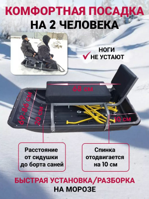 Сиденье для саней 69-86см, 1 и 2х (+300р) местное улучшенное