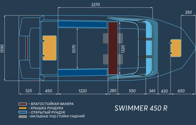Лодка SWIMMER 450 R