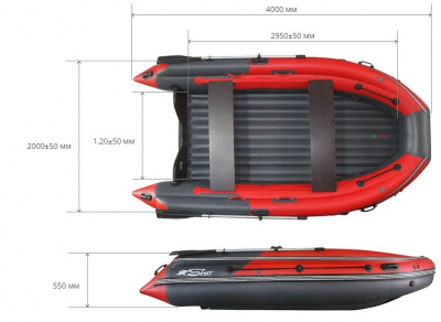 Надувная моторная лодка REEF SKAT TRITON 400 NDFI с Интегрированным фальшбортом New